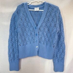 abercrombie kids blue cardi size 7/8